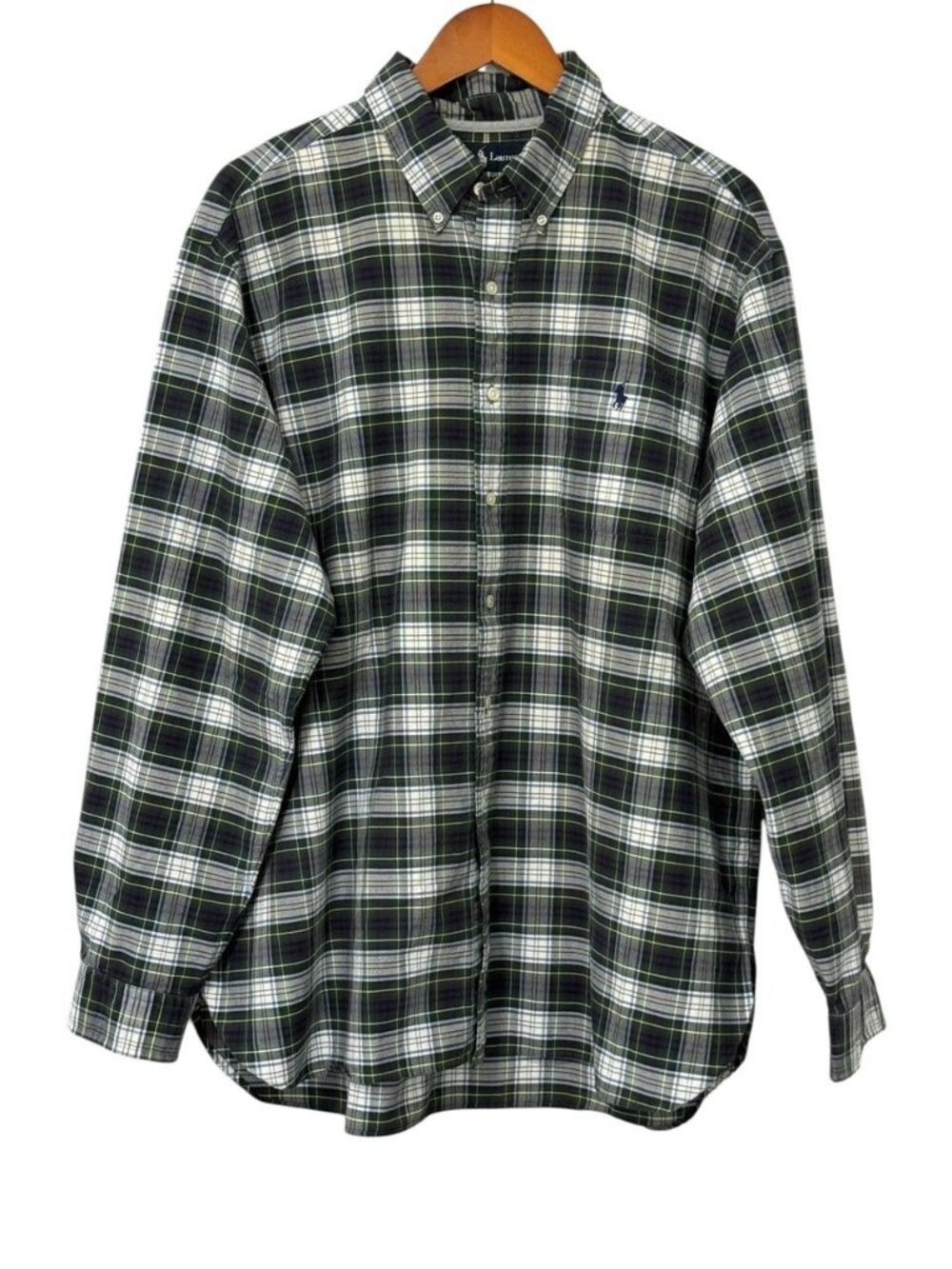 Ralph Lauren Mens Vintage Plaid Shirt Button Down Preppy Classic Cotton Size XXL